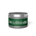 Town Silhouette Evergreen Tin Candle