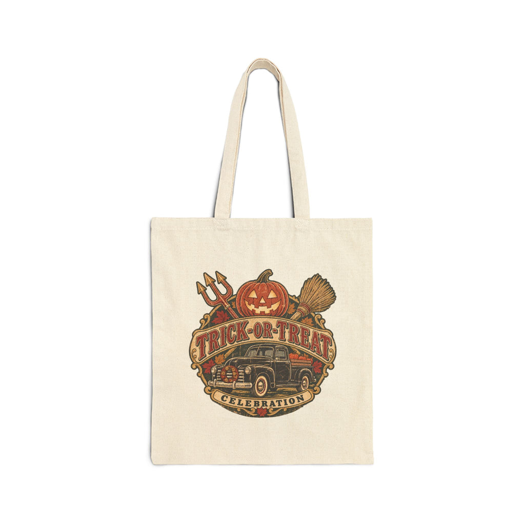 Trick-or-Treat Cotton Canvas Tote Bag