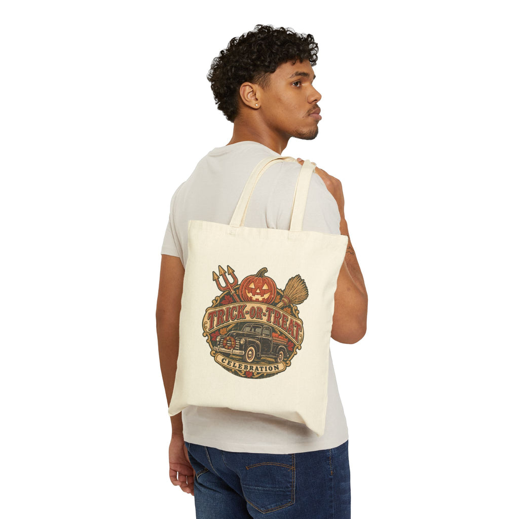 Trick-or-Treat Cotton Canvas Tote Bag