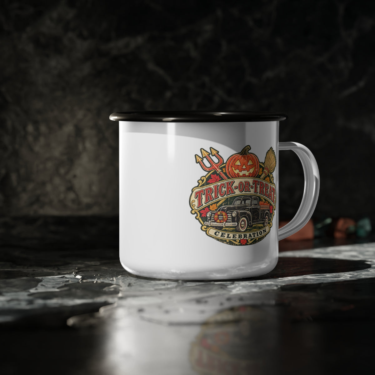 Trick-or-Treat Enamel Camp Cup