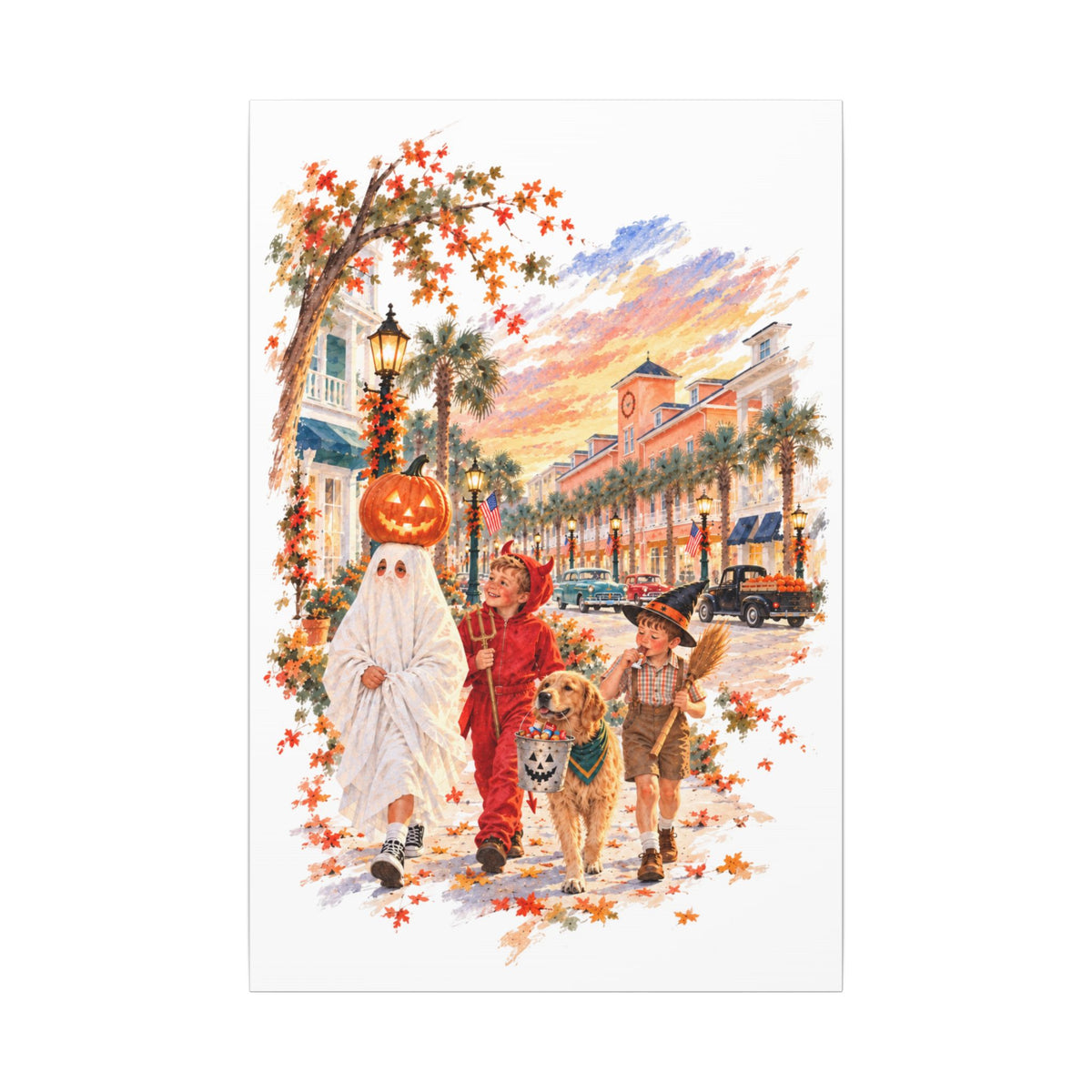 Trick-or-Treat Town Matte Canvas