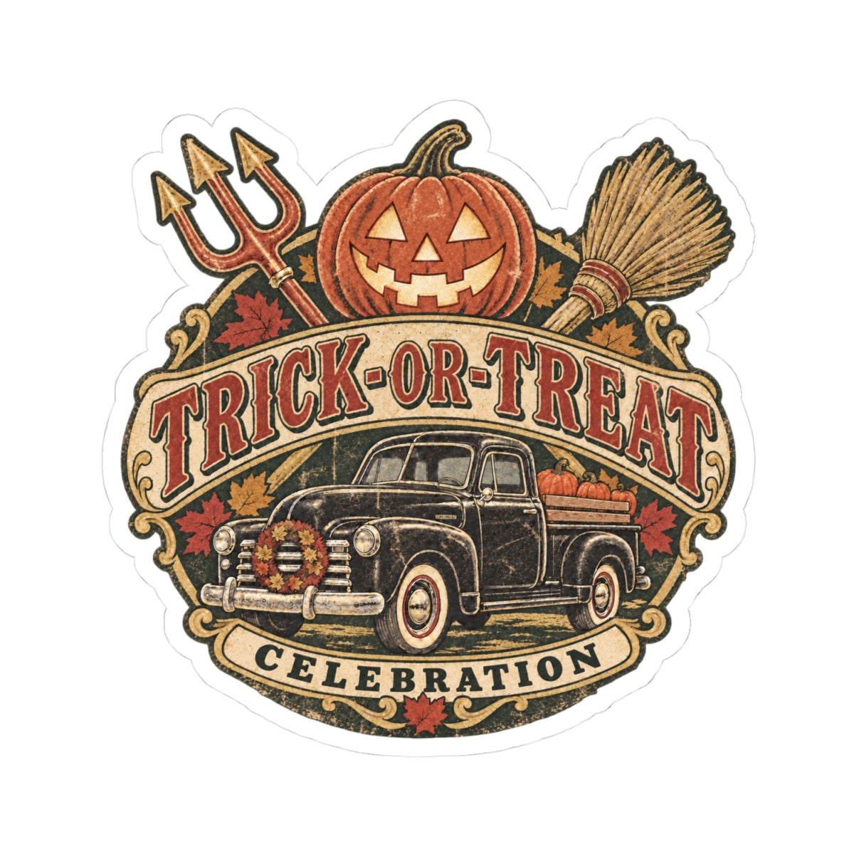 Trick-or-Treat Insignia Kiss-Cut Sticker